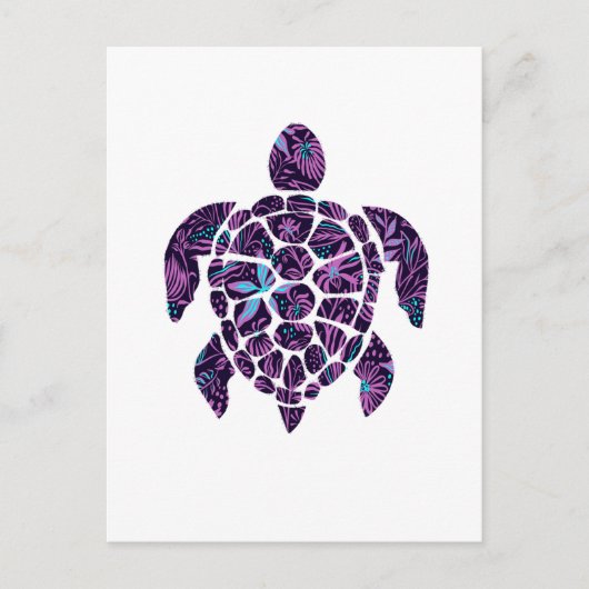 Floral Turtle Postkarte (Vorderseite)