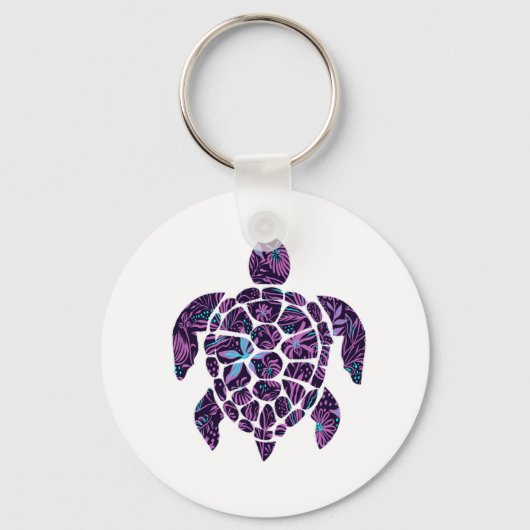 Floral Turtle Schlüsselanhänger (Vorderseite)