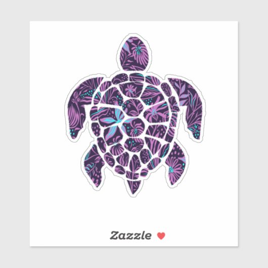 Floral Turtle Sticker (Blatt)