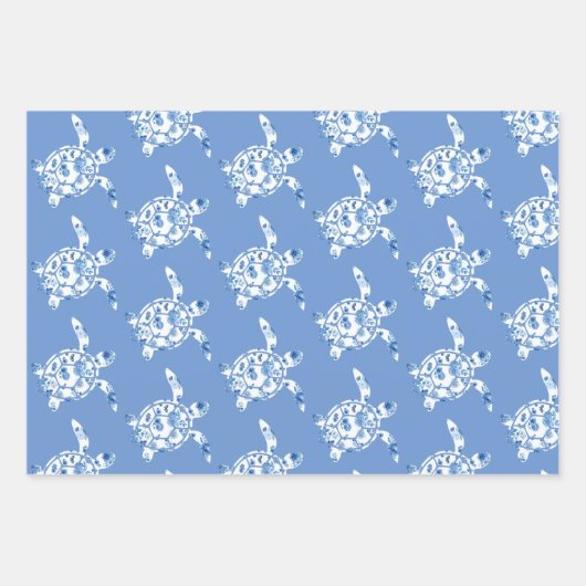 Floral Turtle Wrapping Sheets Geschenkpapier Set (Vorderseite)