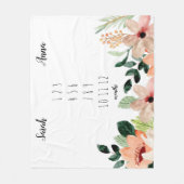 Floral Twin Girls Meilenstein Fleecedecke (Vorderseite)