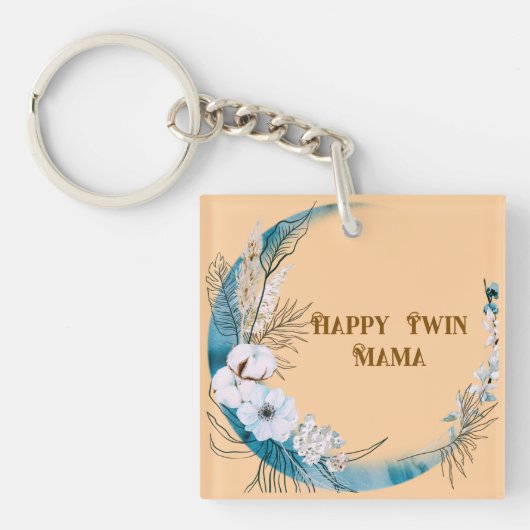 Floral Twin Mama Schlüsselanhänger (Vorderseite)