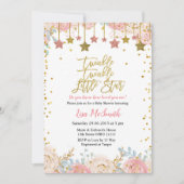 Floral Twinkle Twinkle Little Star Baby Dusche Einladung (Vorderseite)
