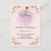 Floral Twirling Ballerina Wasserfarbe Babydusche Begleitkarte (Vorderseite)