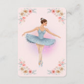 Floral Twirling Ballerina Wasserfarbe Babydusche Begleitkarte (Rückseite)