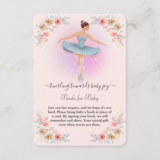 Floral Twirling Ballerina Wasserfarbe Babydusche Begleitkarte (Vorderseite)