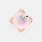 Floral Twirling Ballerina Wasserfarbe Babydusche Serviette (Ecke)