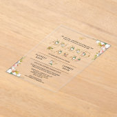 Floral Typografie Anand Karaj Sikh Wedding Acryleinladungen (Ablage )