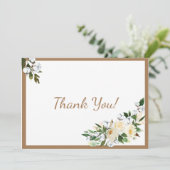 Floral Typografie Moderne Dankeskarte (Stehend Vorderseite)