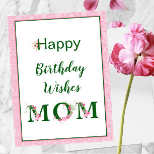 Floral Typografie Mutter zum Geburtstag