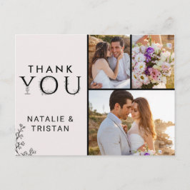 Floral Typografie Vielen Dank Foto Postkarte