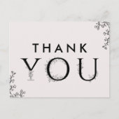 Floral Typografie Vielen Dank Postkarte (Vorderseite)