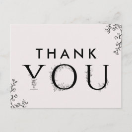 Floral Typografie Vielen Dank Postkarte