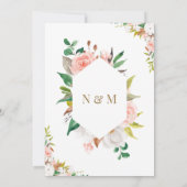 Floral Typografie White Anand Karaj Sikh Wedding Einladung (Rückseite)