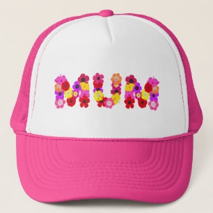 Floral Typografisches Design Truckerkappe