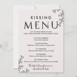 Floral Typografy Kissing Menu