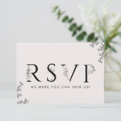Floral Typografy Song Request RSVP Card Einladung (Stehend Vorderseite)