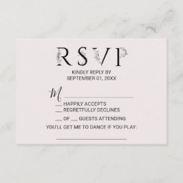 Floral Typografy Song Request RSVP Card Einladung