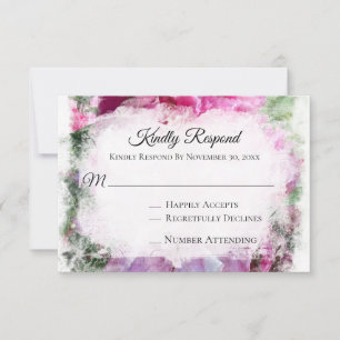 *~* Floral UAWG PEONY AR1 Wedding RSVP Karte