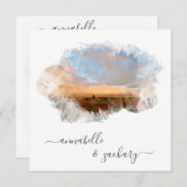 *~* FLORAL + UAWG - QR RAINBOW AR11 BEACH WEDDING EINLADUNG (Vorne/Hinten)