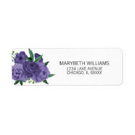 Floral Ultra Violet Lila Bridal Address Labels