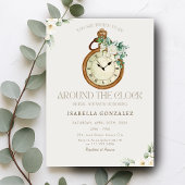 Floral um das Brautparty der Uhr Einladung