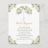 Floral Umbrella Baby Dusche Buchanfrage Begleitkarte (Vorderseite)