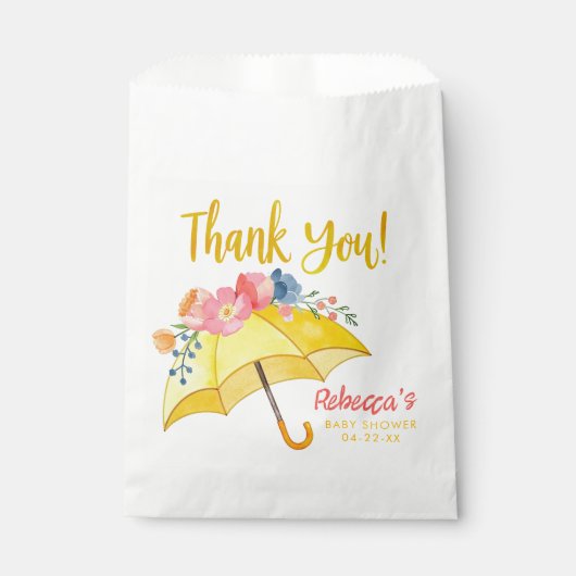 Floral Umbrella Baby Dusche Gefallen Beutel - Apri Geschenktütchen (Vorderseite)