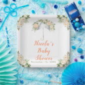 Floral Umbrella Baby Dusche Pappteller (Party)