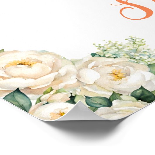 Floral Umbrella Baby Dusche Poster (Ecke)