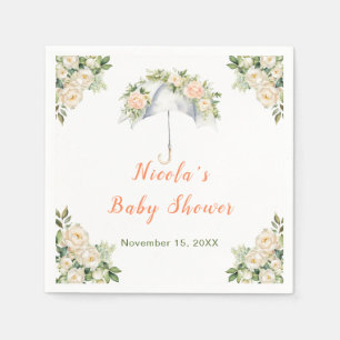 Floral Umbrella Baby Dusche Serviette