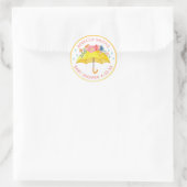Floral Umbrella Baby Shower Sticker - April Dusche (Tasche)