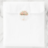 Floral Umbrella Baby Sprinkle Favor Sticker (Tasche)