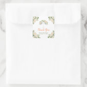 Floral Umbrella Bridal Shower Quadratischer Aufkleber (Tasche)