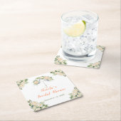 Floral Umbrella Bridal Shower Rechteckiger Pappuntersetzer (Vor Ort)