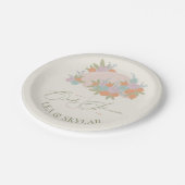 Floral Umbrella Neutral Unisex Baby Dusche Pappteller (Schrägansicht)