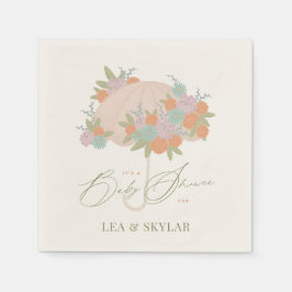 Floral Umbrella Neutral Unisex Baby Dusche Serviette