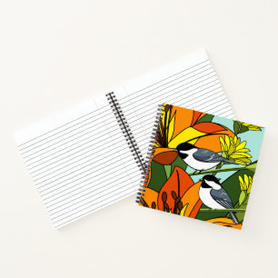 Floral und Chickadee Notizblock