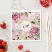 Floral und Dot Monogram Napkin Serviette (Beispiel)