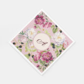 Floral und Dot Monogram Napkin Serviette (Ecke)