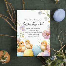 Floral und Eier Ostereier Jagen Einladung