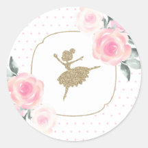 Floral und Gold Ballerina Stickers