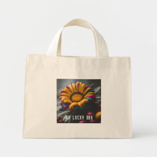 Floral- und Lucky-Charm-Design Mini Stoffbeutel (Vorne)