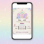 Floral Unicorn Birthday Party Invitation Einladung