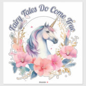 Floral Unicorn Fairy Tale Aufkleber (Blatt)