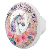 Floral Unicorn Fairy Tale Keramikknauf (Rechts)