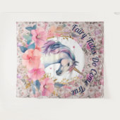 Floral Unicorn Fairy Tale Wandteppich (Vorderseite (Horizontal))