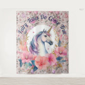 Floral Unicorn Fairy Tale Wandteppich (Vorderseite)