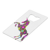 Floral Unicorn Geldbeutel Flaschenöffner (Vorderseite Schrägansicht)