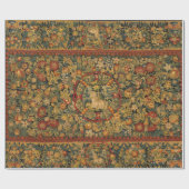 Floral Unicorn Motif Geschenkpapier (Flach)